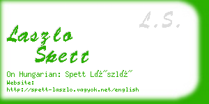 laszlo spett business card